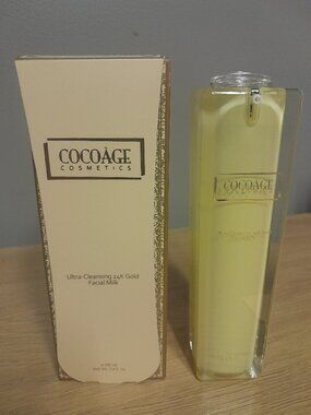 COCOAGE COSMETICS ULTRA-CLEANSING 24K GOLD FACIAL MILK-3.4fl oz/100ml-NEW-SELAED